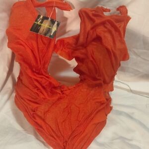 Fly Orange Fit Up To Large Frozen Wet Look Dope Korset